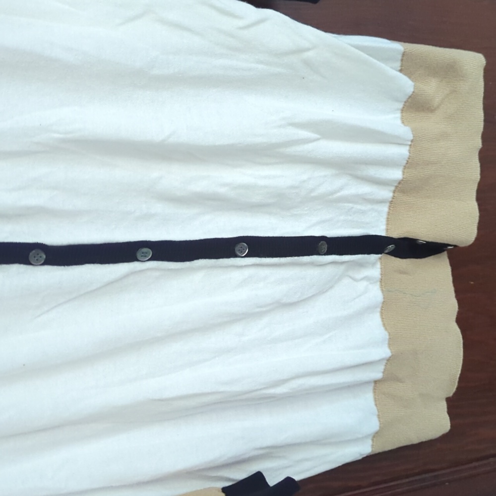 Lane Bryant White, Tank, And Black 3/4 Sleeve Cotton Button Cardigan Size 18/20 - Picture 5 of 6